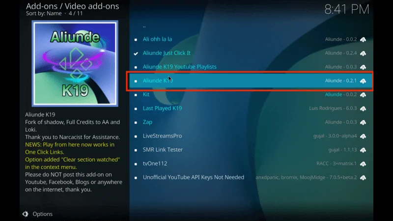 Aliunde Addon Working